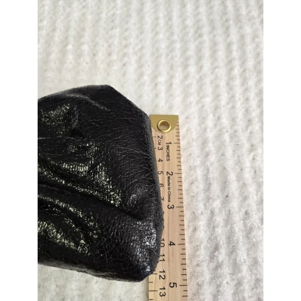 Black Clutch bag purse‎ removable chain strap kiss lock clasp bow formal evening